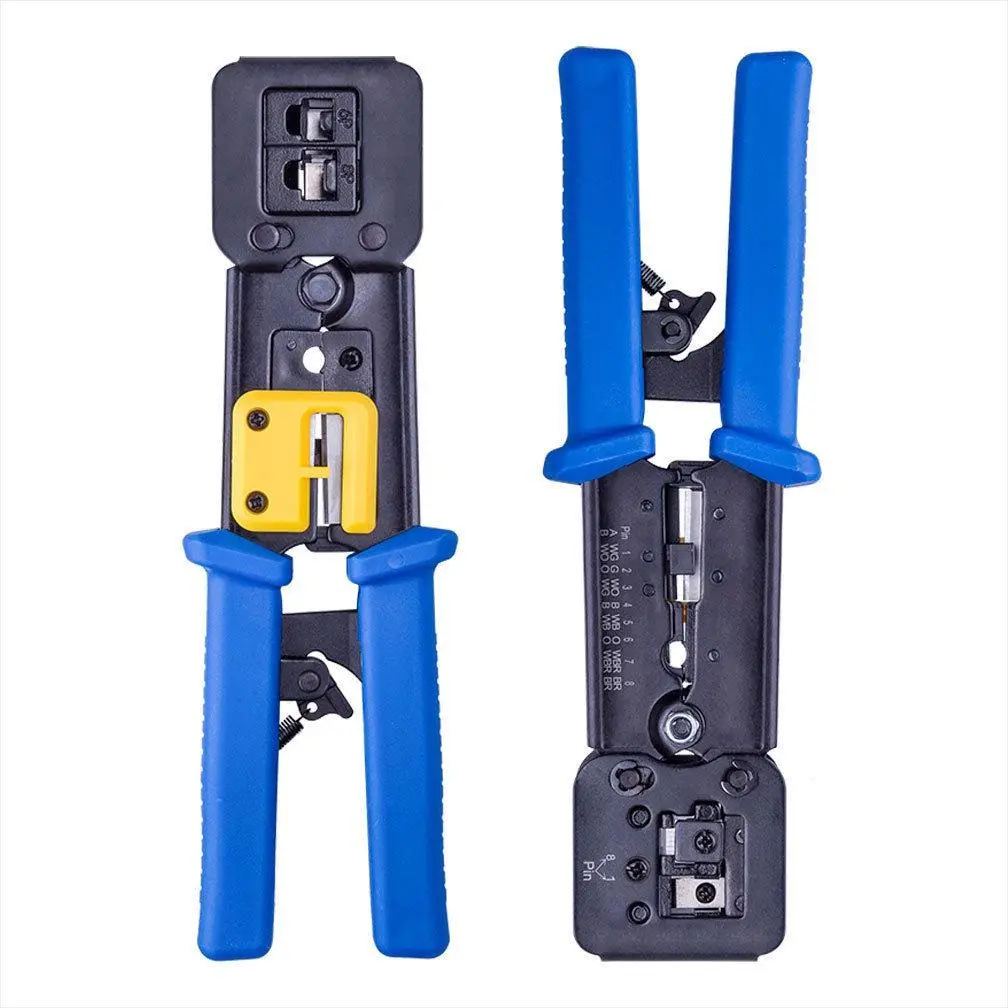 RJ45 Pass-Through Crimping Tool – Cat5/Cat6, Multi-Function Network Tool