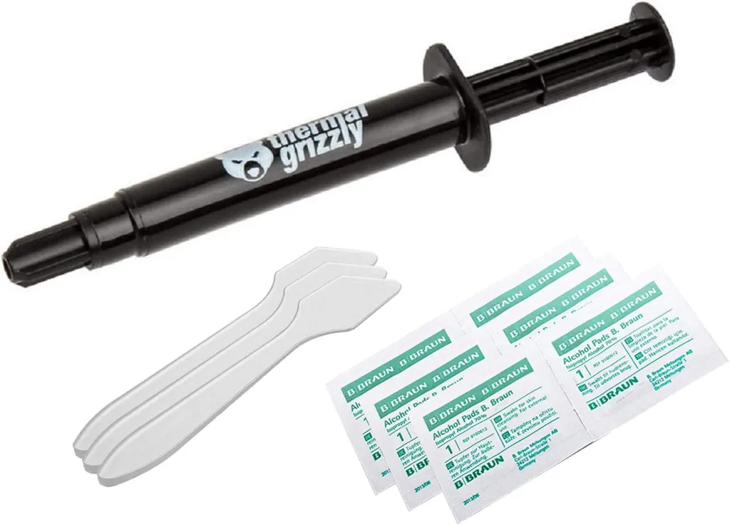 Thermal Grizzly Kryonaut High-Performance Thermal Grease / Paste (11.1 Gram Syringe with Applicator Spatulas)