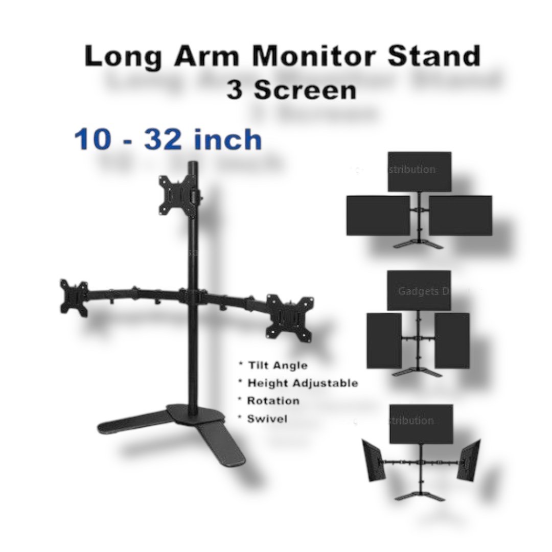 M043 10 To 32 Inch Triple 3 Three Screen Monitor ARM