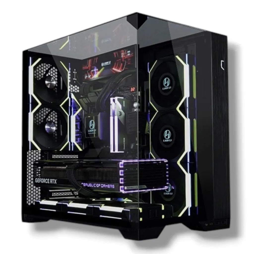 Lian Li O11 VISION COMPACT O11VPX Black Mid-Tower With Swappable Mesh/Glass Top, Up To 14 Fans, 360mm Radiator Support, Back-Connect ATX Compatible, Toolless Cable Management
