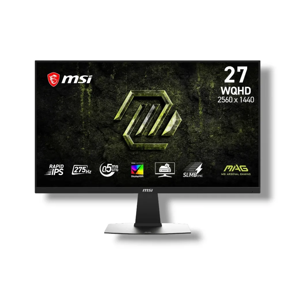 MSI MAG 276QE27 27-Inch WQHD Rapid IPS Gaming Monitor – 275Hz, 0.5ms GtG, DisplayHDR 400, Adaptive-Sync, Dual HDMI 2.1 FRL, DisplayPort 1.4a, AI Vision, PIP/PBP & Console VRR Ready