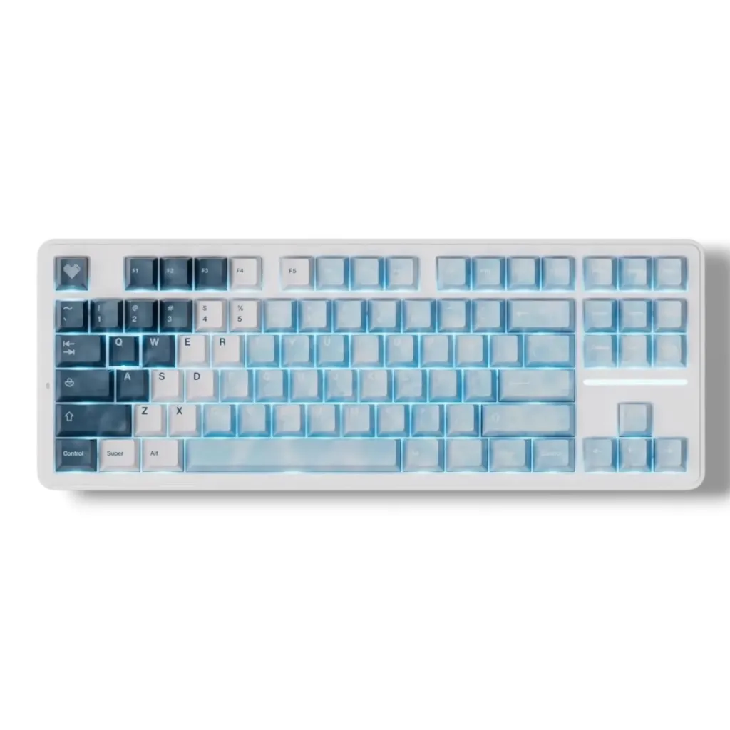 ATK A87 Pro Arctic Snow 80% TKL Tri-Mode Mechanical Gaming Keyboard (Arctic Fox Tactile Switches, 12000mAh Battery, Hot-Swap, Gasket Mount, South-Facing ARGB)